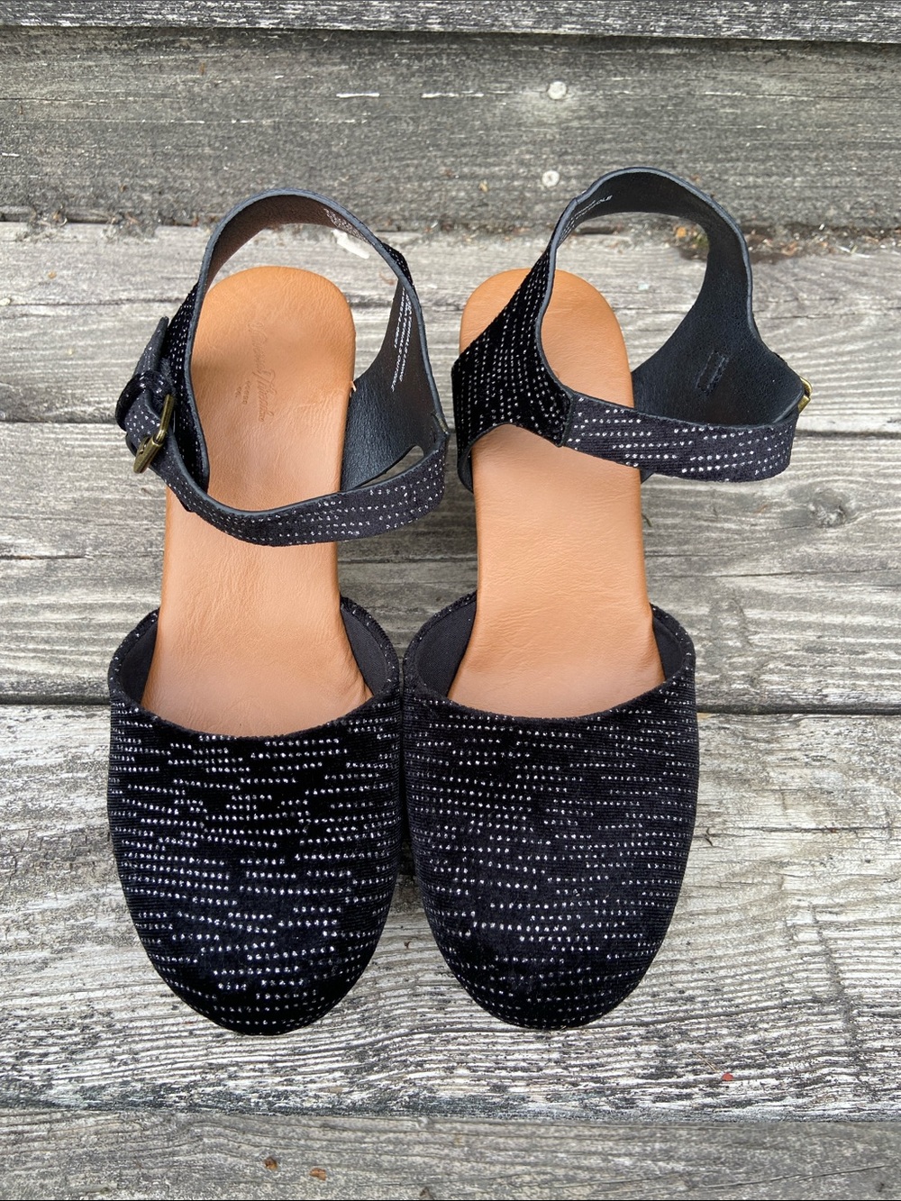 Target Universal Thread Marcia Black Sparkle Velvet Heeled Clog Women's Size 9.5 - Picture 3 of 13